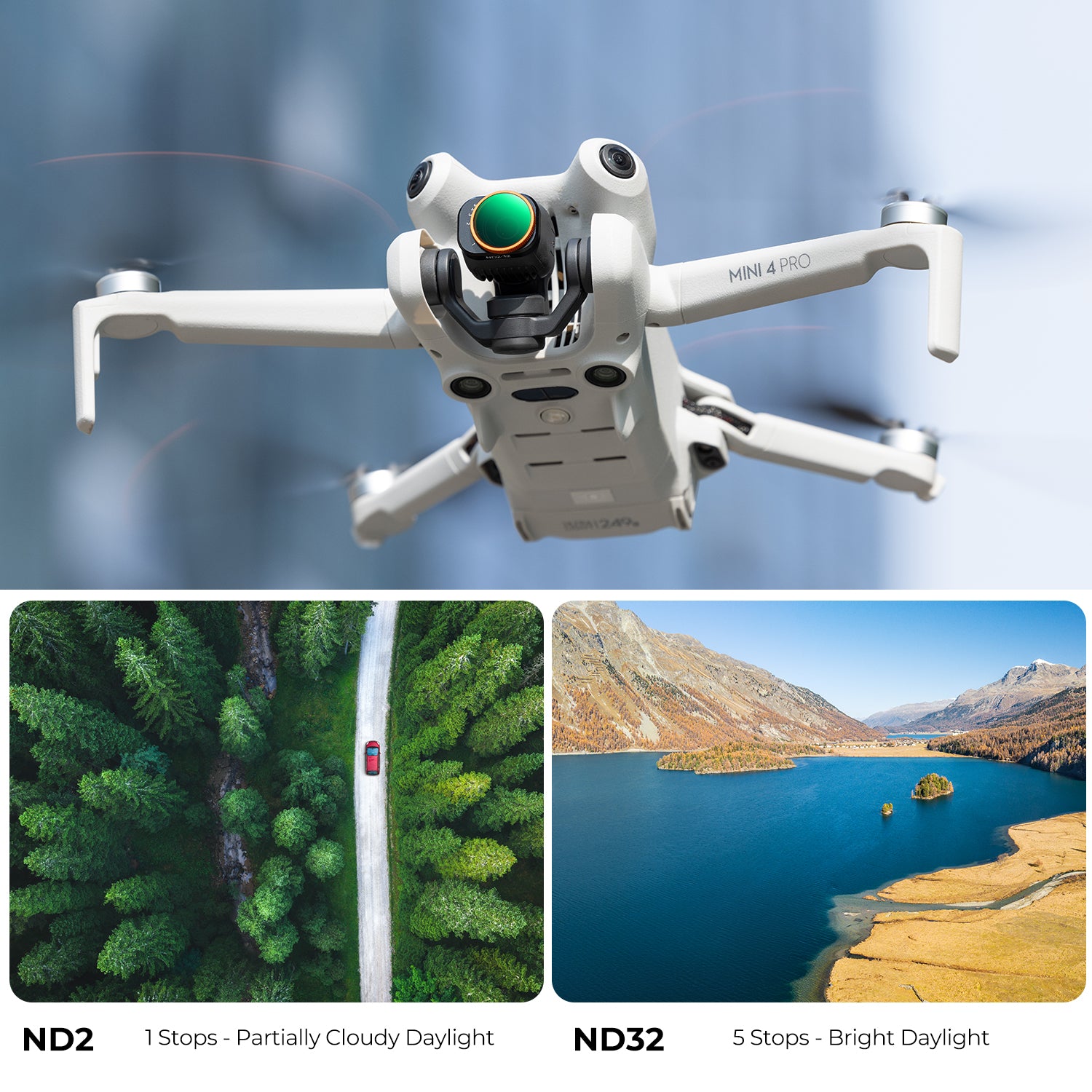 Variable ND Filter ND2-32 (1-5 Stops) Limited VND Filter Compatible with DJI Mini 4 Pro Variable ND Filter ND2-32 (1-5 Stops) Limited VND Filter Compatible with DJI Mini 4 Pro